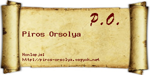Piros Orsolya névjegykártya